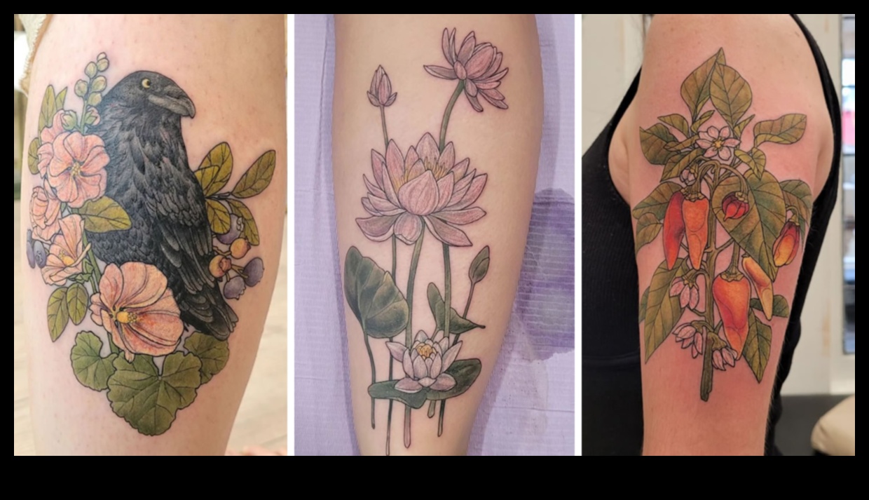 החי והצומח של הטבע מקשטים קעקועים יפניים 5 הקנבס של הטבע: החי והצומח מוחי בקעקועים יפניים