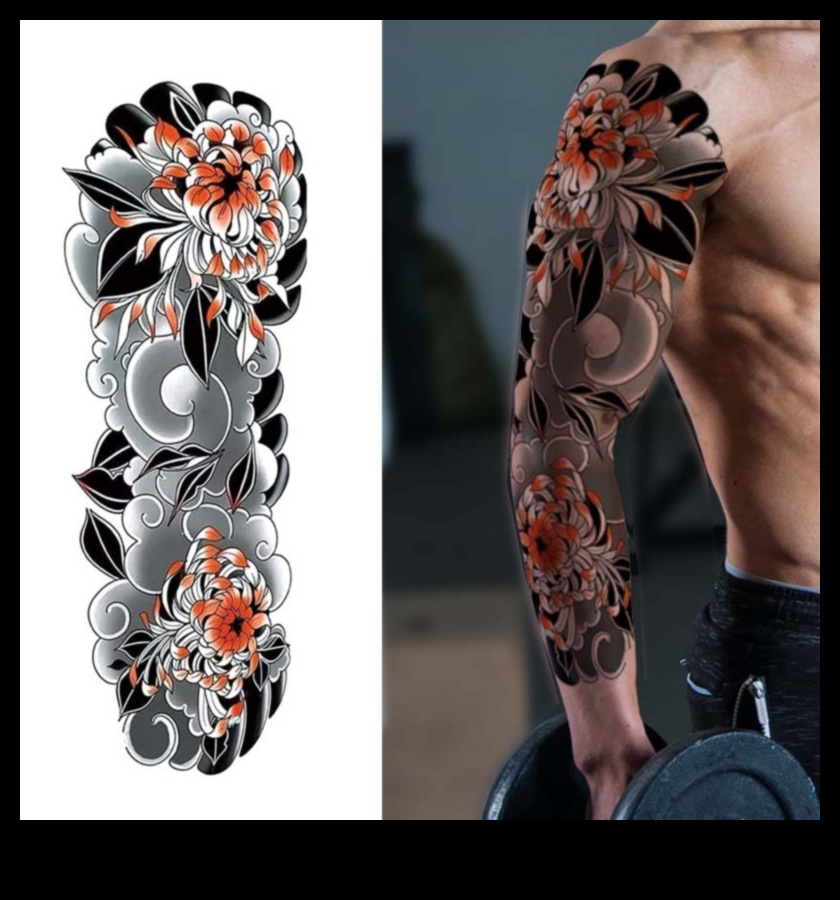 החי והצומח של הטבע מקשטים קעקועים יפניים 1 הקנבס של הטבע: החי והצומח מוחי בקעקועים יפניים